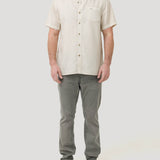 Camisa Tencel Hombre Beige Rockford