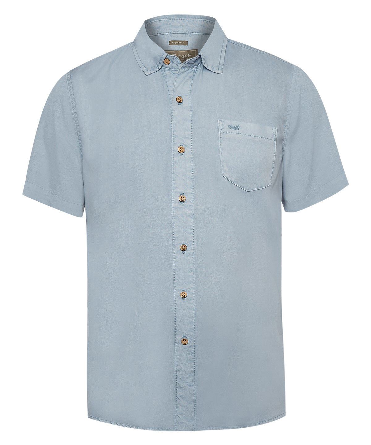 Camisa Tencel Hombre Azul Claro Rockford