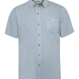Camisa Tencel Hombre Azul Claro Rockford