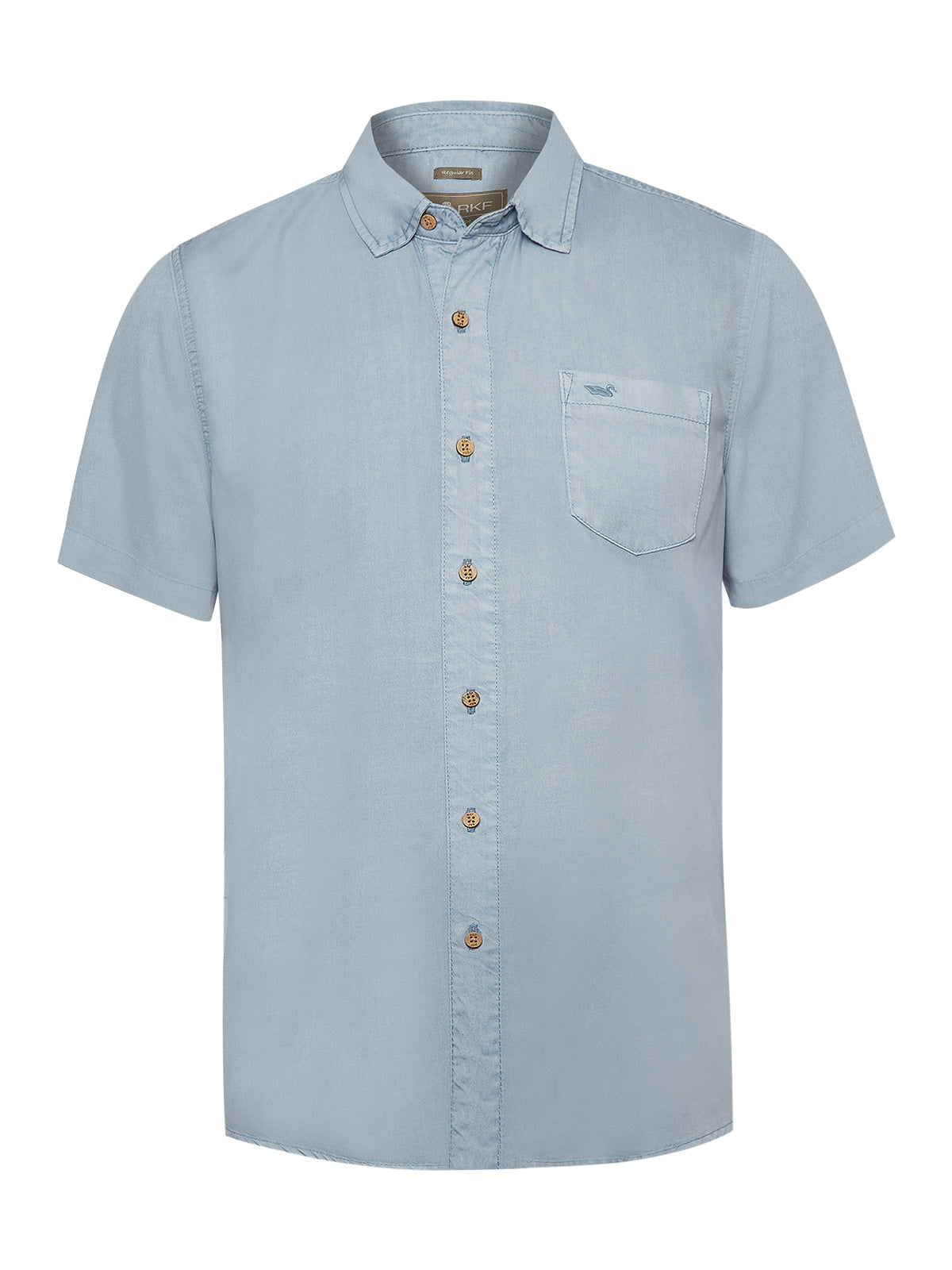 Camisa Tencel Hombre Azul Claro Rockford