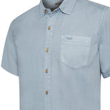 Camisa Tencel Hombre Azul Claro Rockford