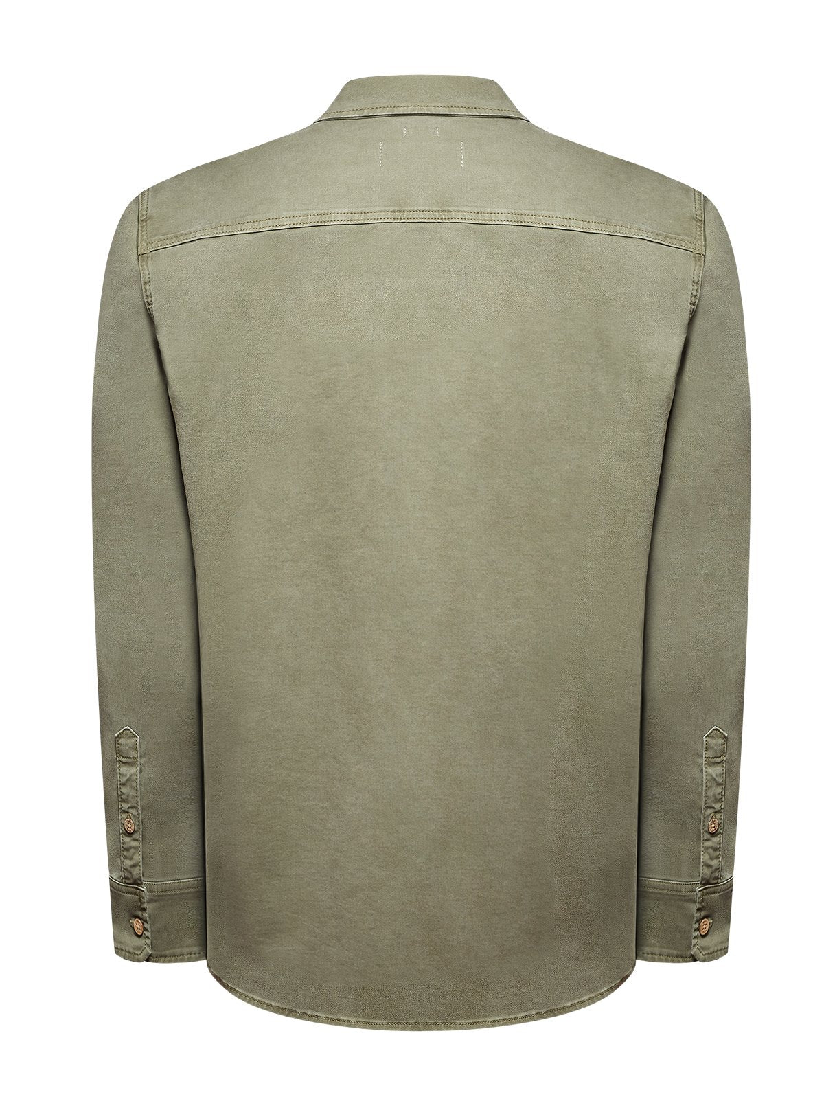 Camisa Algodón Hombre Denim Verde Rockford