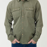 Camisa Algodón Hombre Denim Verde Rockford
