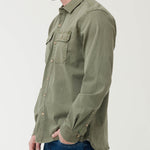 Camisa Algodón Hombre Denim Verde Rockford