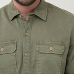 Camisa Algodón Hombre Denim Verde Rockford