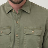 Camisa Algodón Hombre Denim Verde Rockford