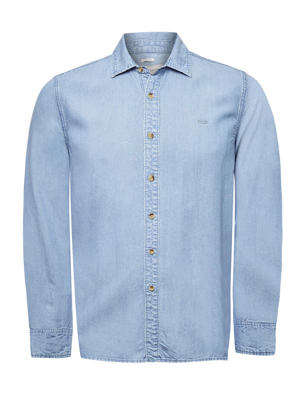 Camisa Tencel Hombre Azul Rockford