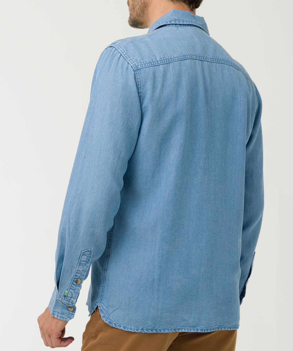 Camisa Tencel Hombre Azul Rockford