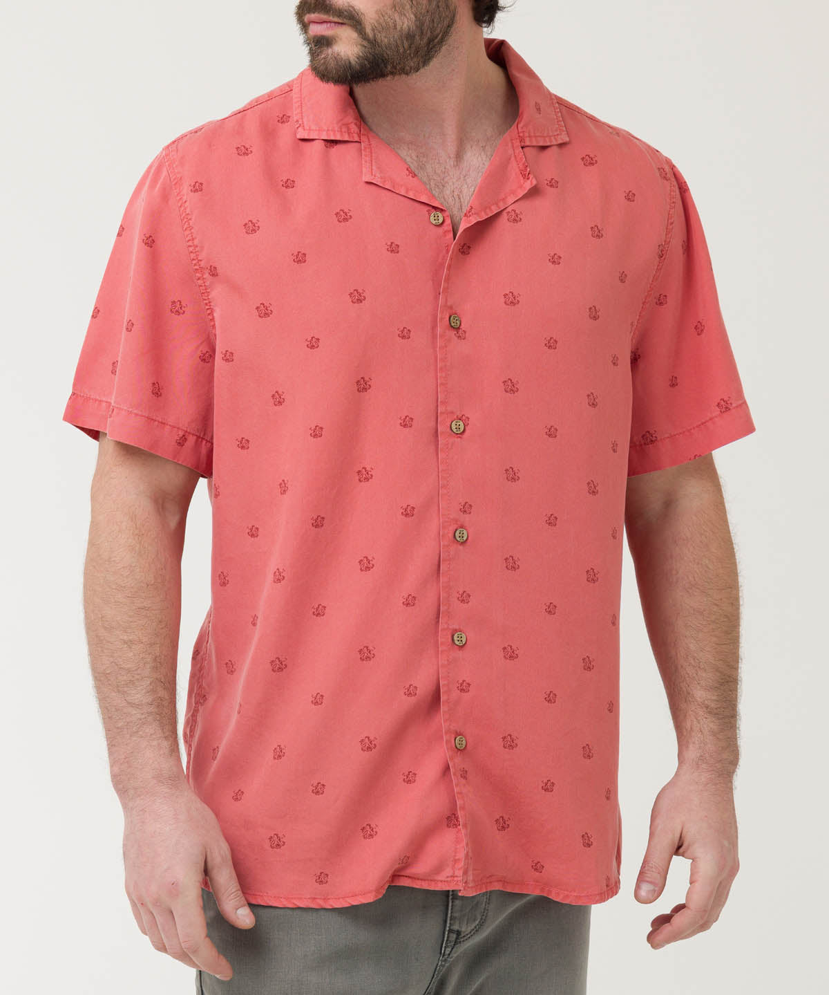 Camisa Tencel Hombre Tencelpri Rojo Rockford
