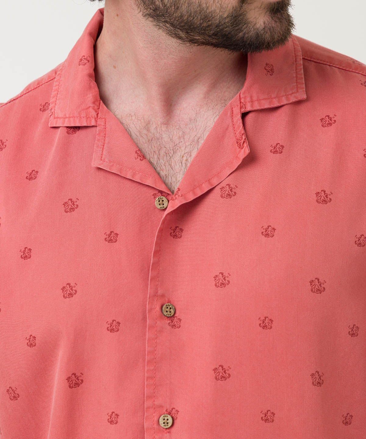 Camisa Tencel Hombre Tencelpri Rojo Rockford