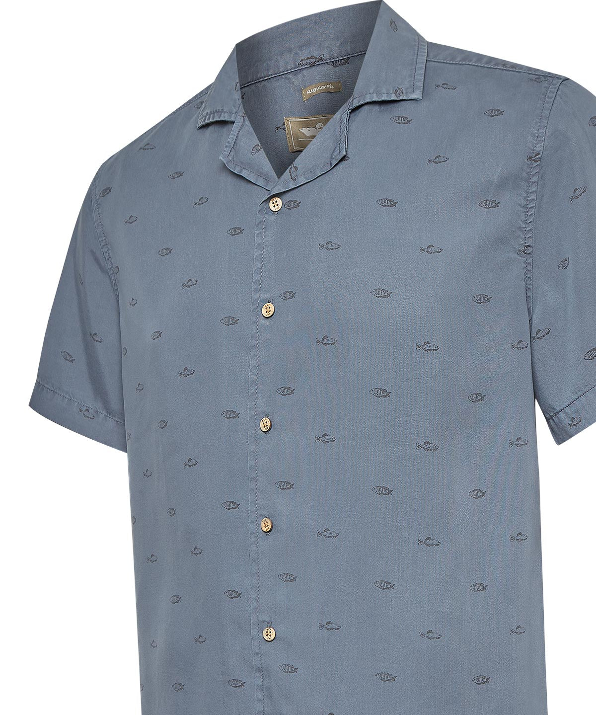 Camisa Tencel Hombre Tencelpri Azul Rockford