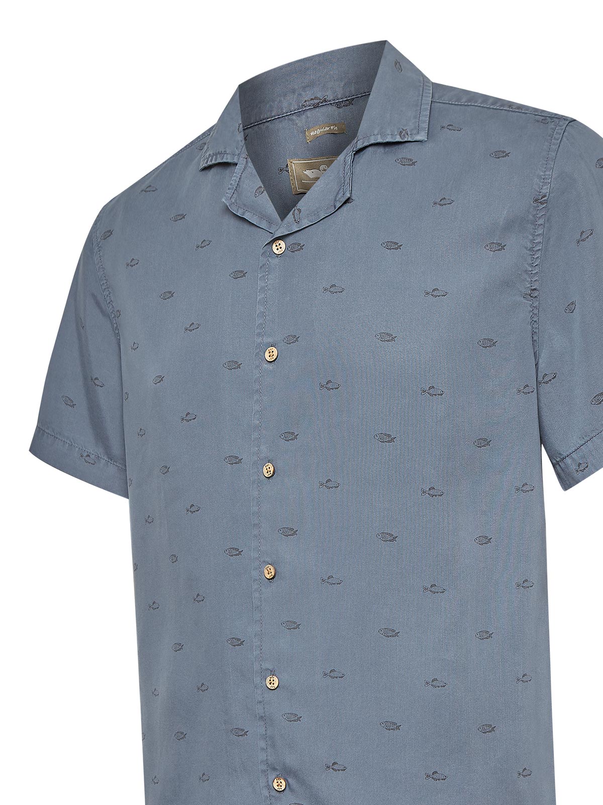 Camisa Tencel Hombre Tencelpri Azul Rockford