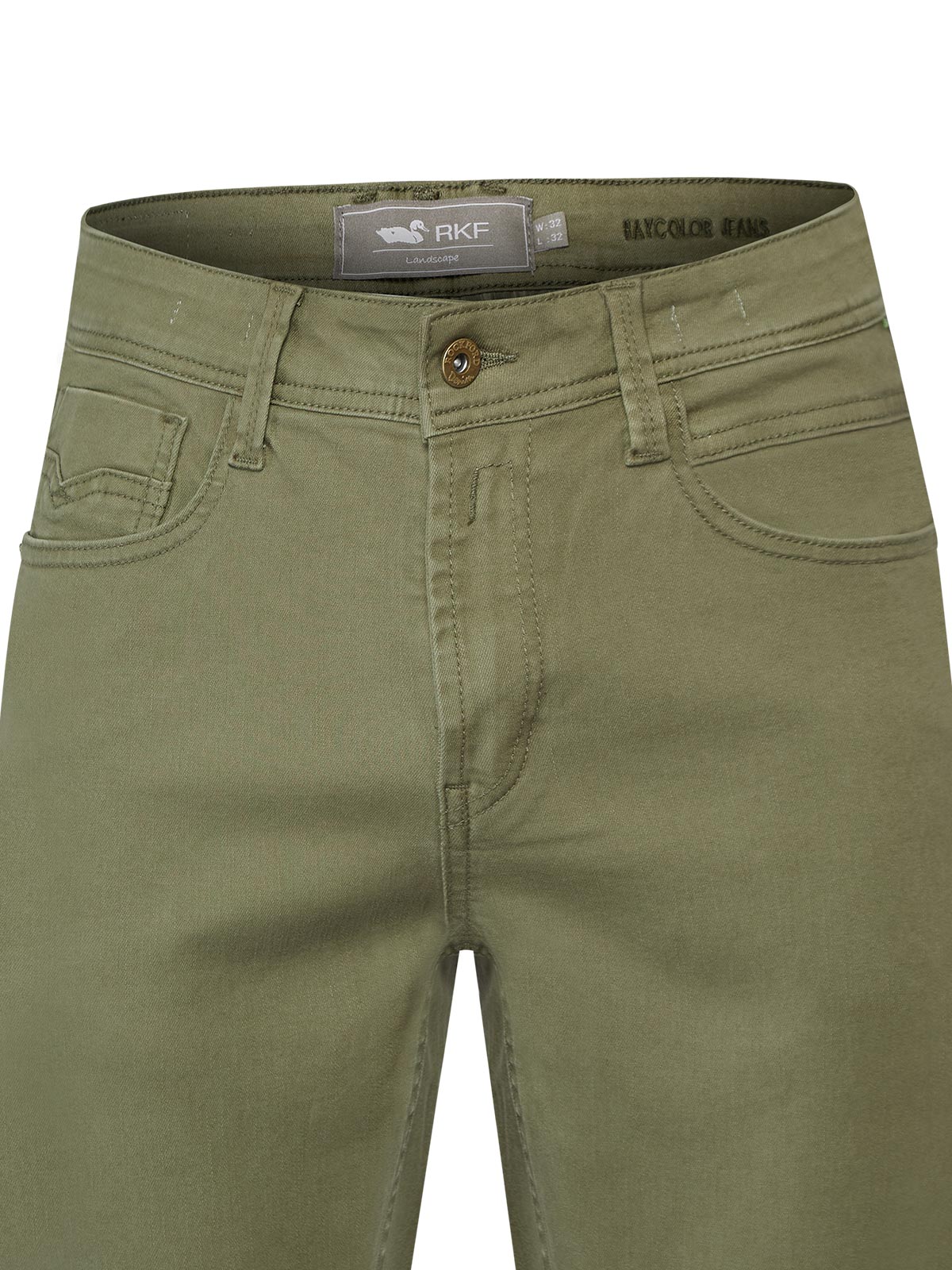 Jeans Algodón Hombre Baycolor Verde Rockford