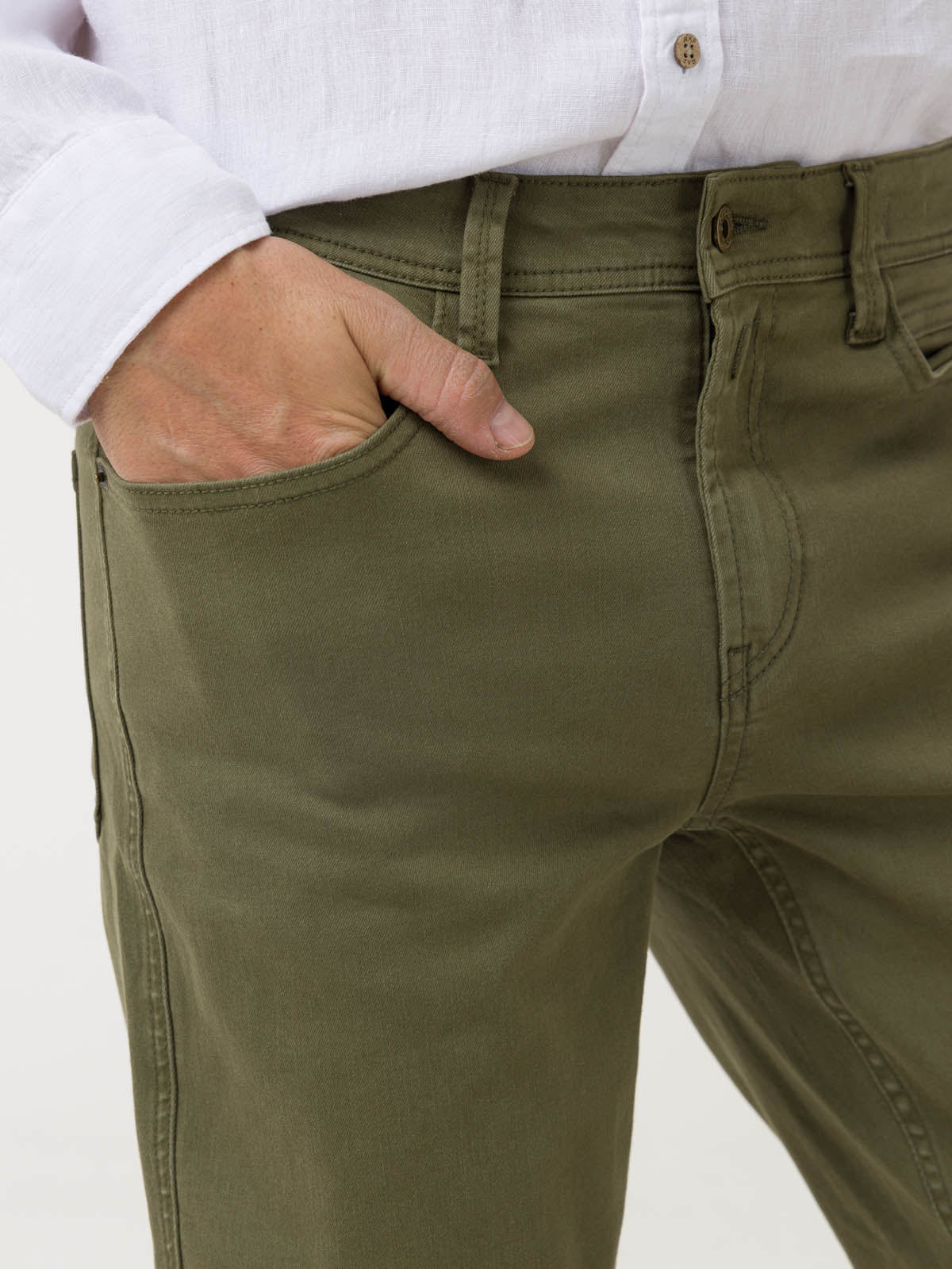Jeans Algodón Hombre Baycolor Verde Rockford