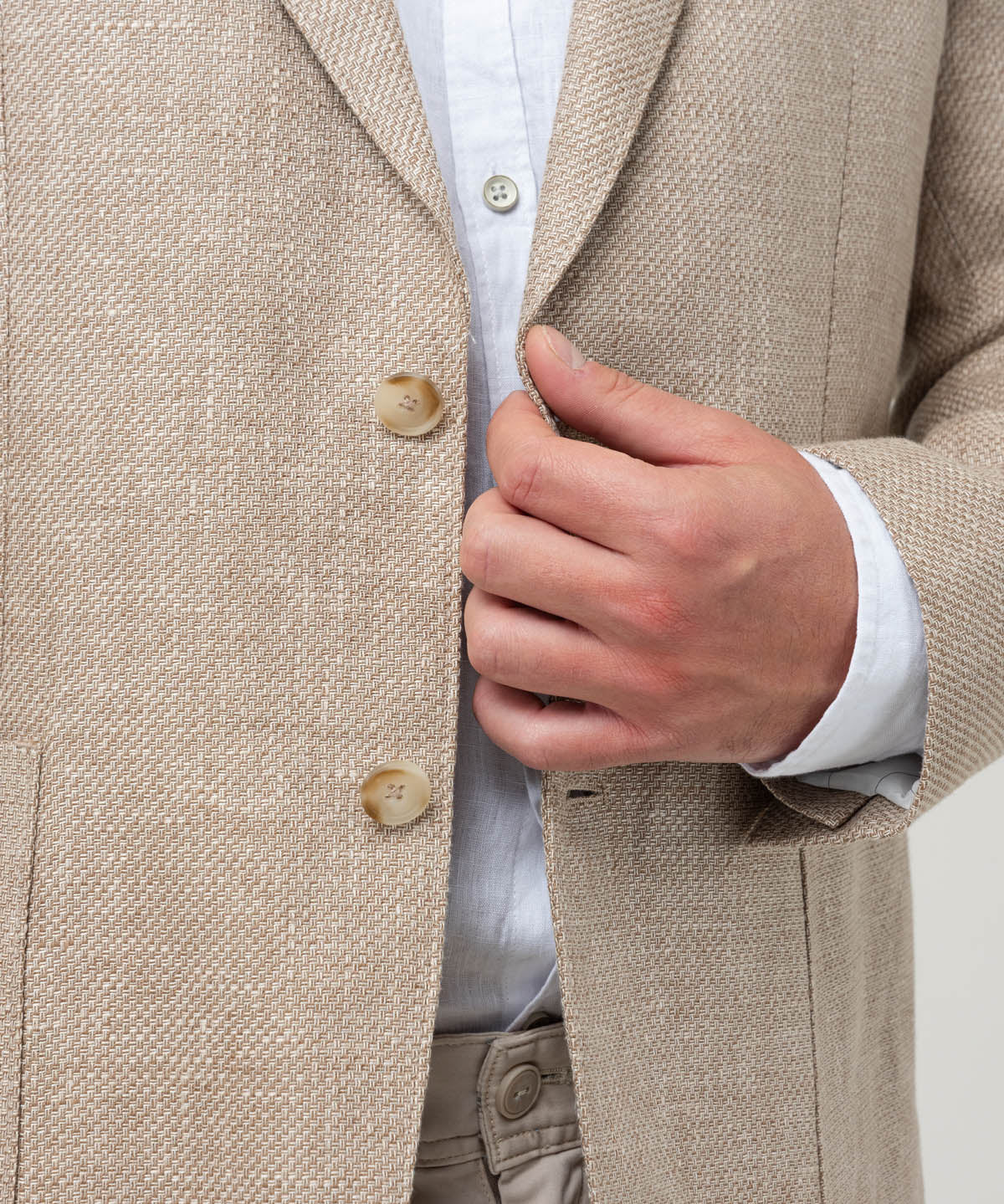 Chaqueta Lino Hombre Salento Café Rockford