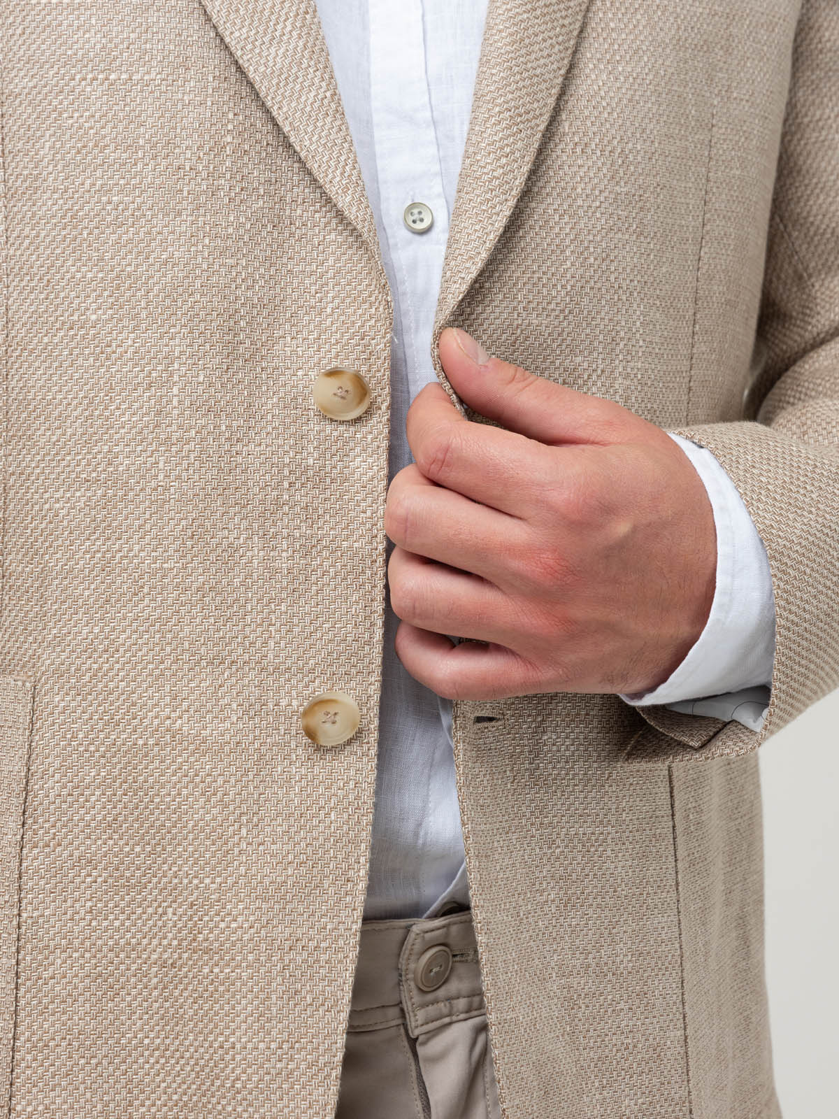 Chaqueta Lino Hombre Salento Café Rockford