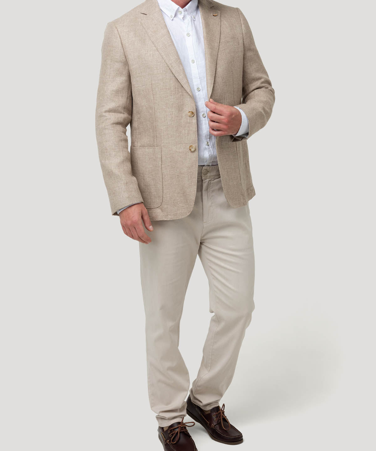 Chaqueta Lino Hombre Salento Café Rockford