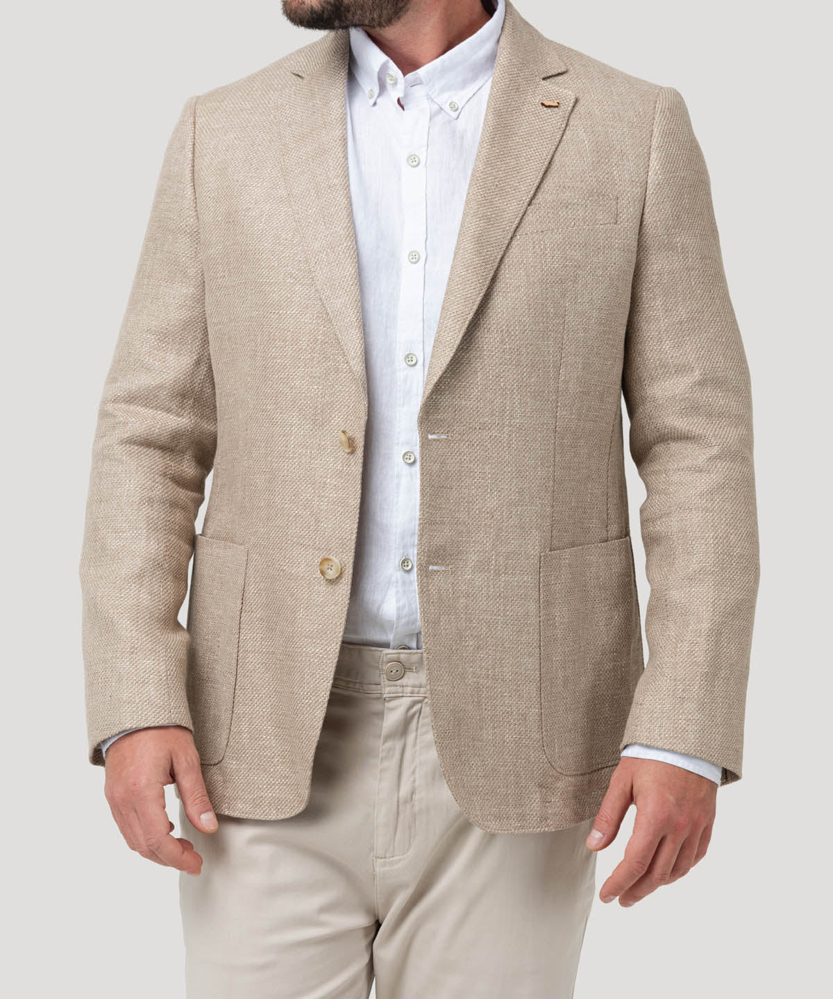 Chaqueta Lino Hombre Salento Café Rockford