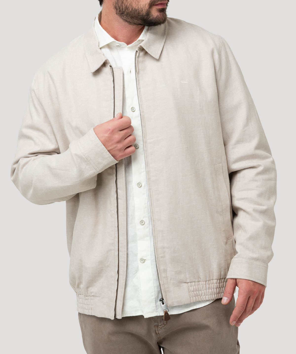 Chaqueta Lino Hombre Verona Beige Rockford