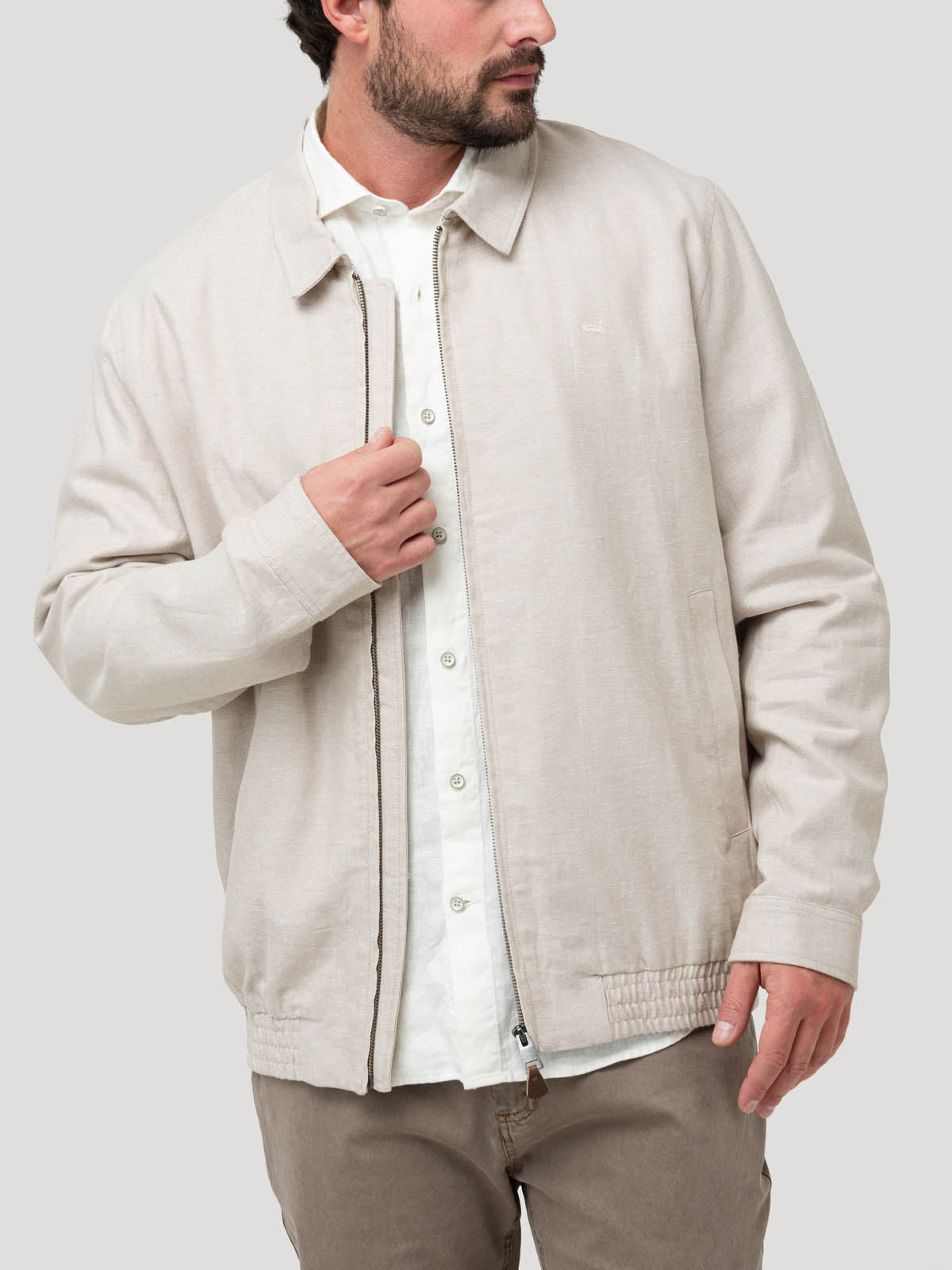 Chaqueta Lino Hombre Verona Beige Rockford