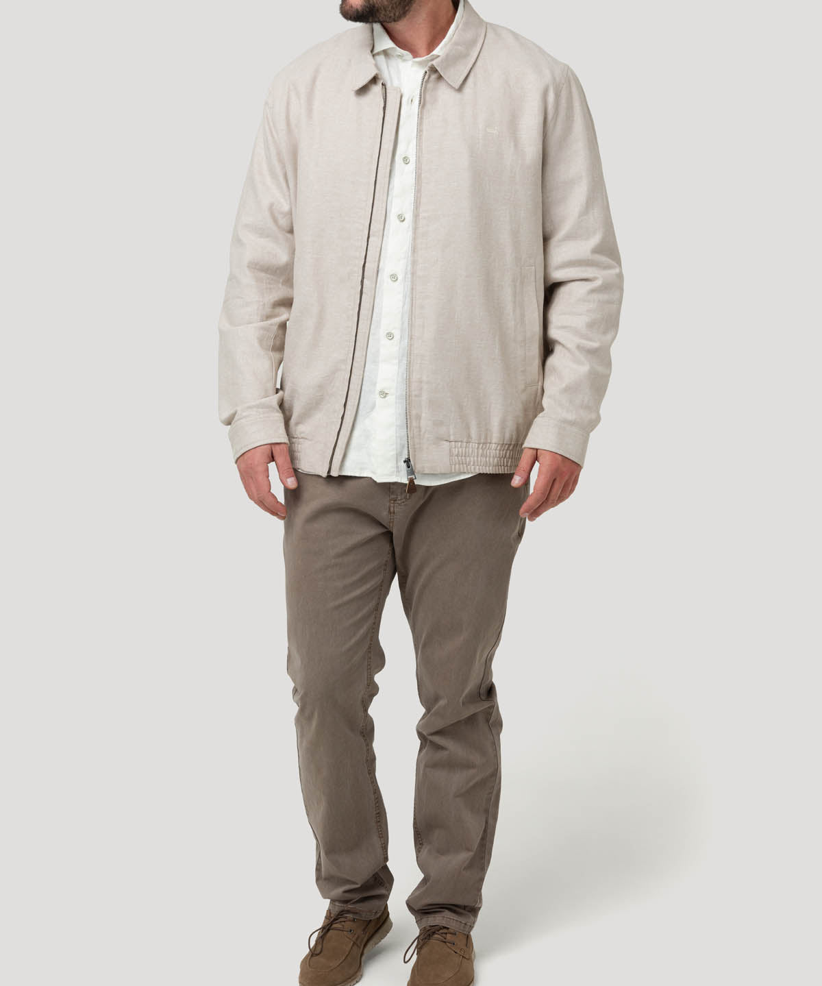 Chaqueta Lino Hombre Verona Beige Rockford