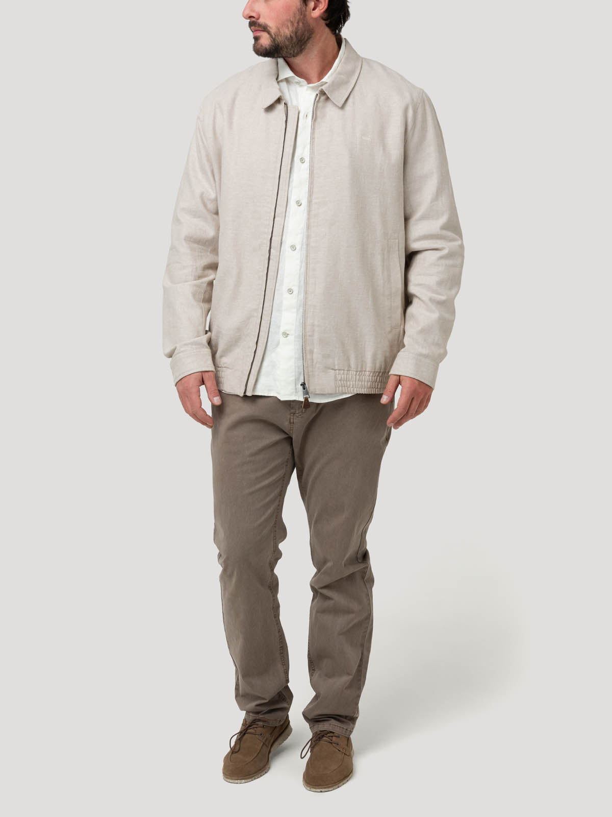 Chaqueta Lino Hombre Verona Beige Rockford