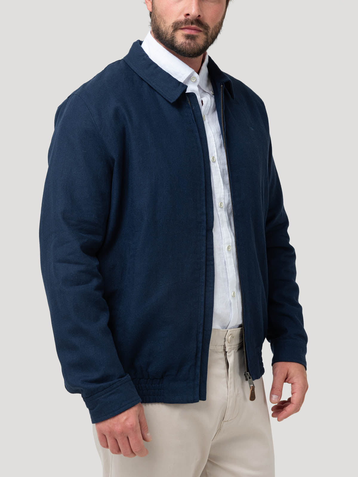 Chaqueta Lino Hombre Verona Azul Rockford