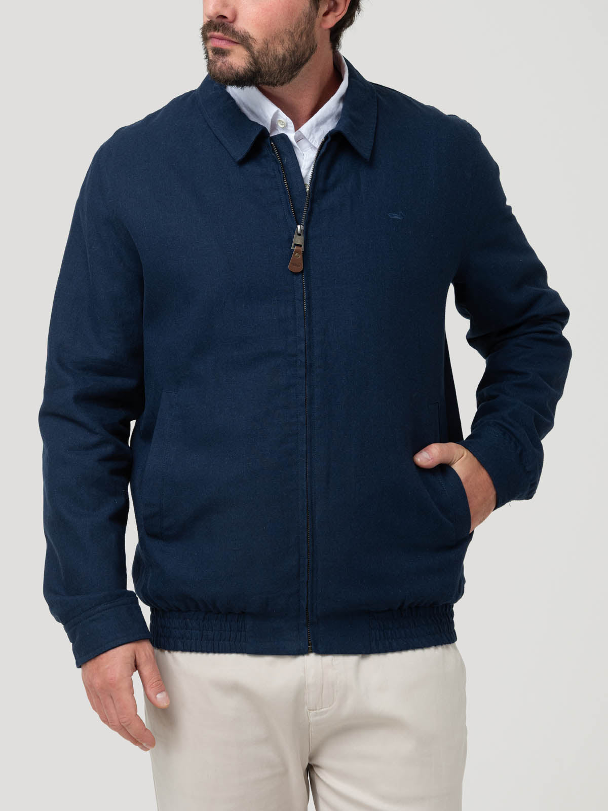 Chaqueta Lino Hombre Verona Azul Rockford