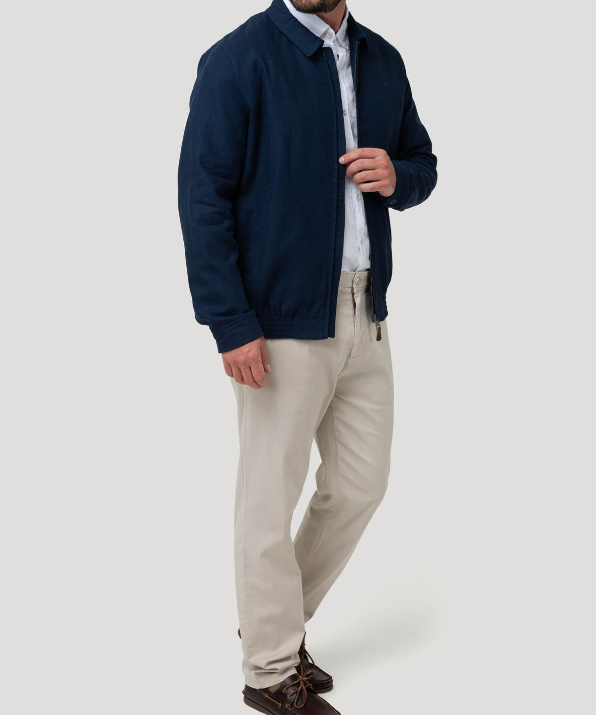 Chaqueta Lino Hombre Verona Azul Rockford