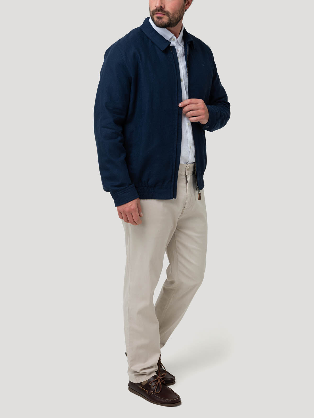 Chaqueta Lino Hombre Verona Azul Rockford