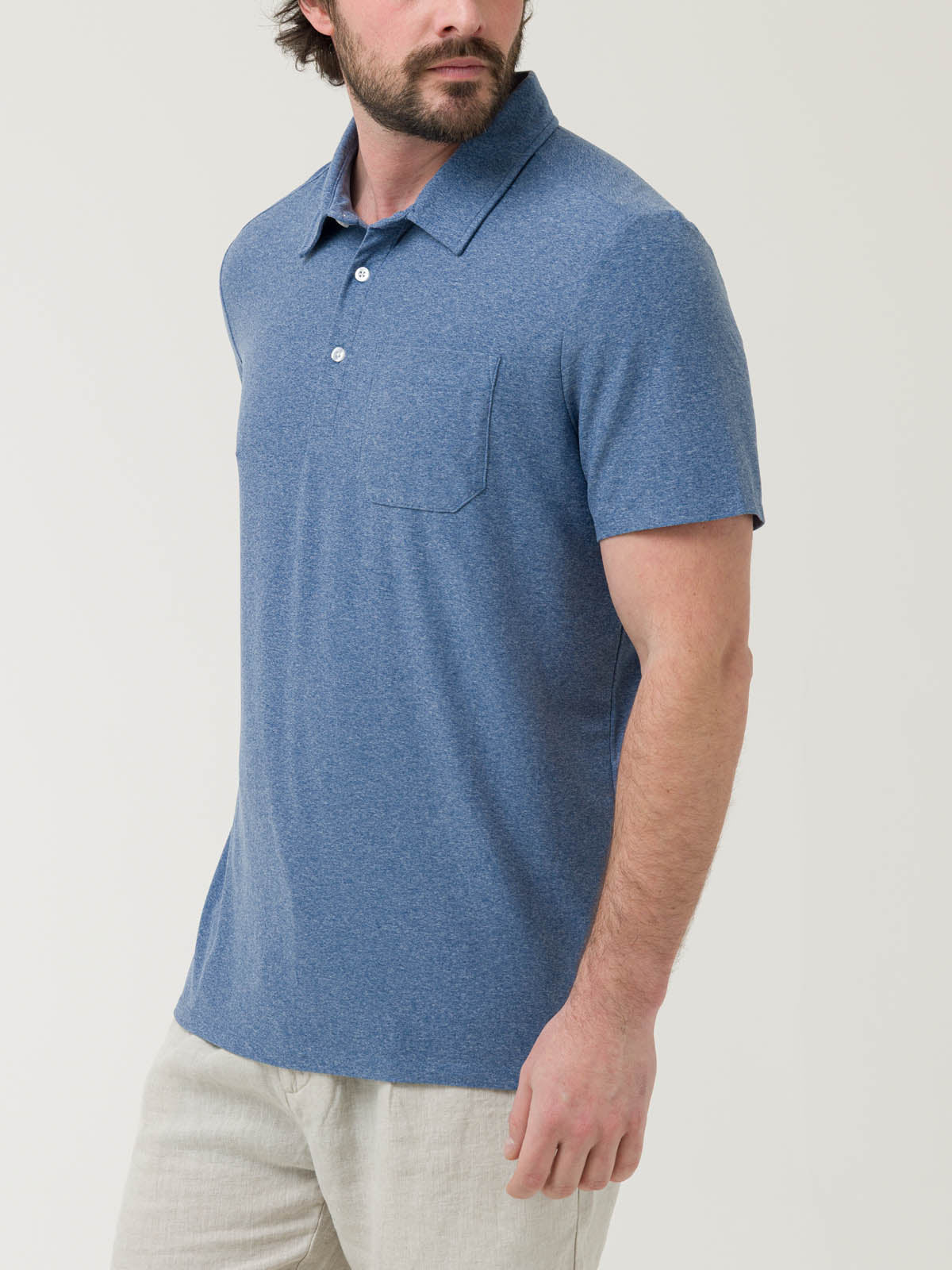 Polera Fibras Recicladas Hombre Trento Azul Rockford