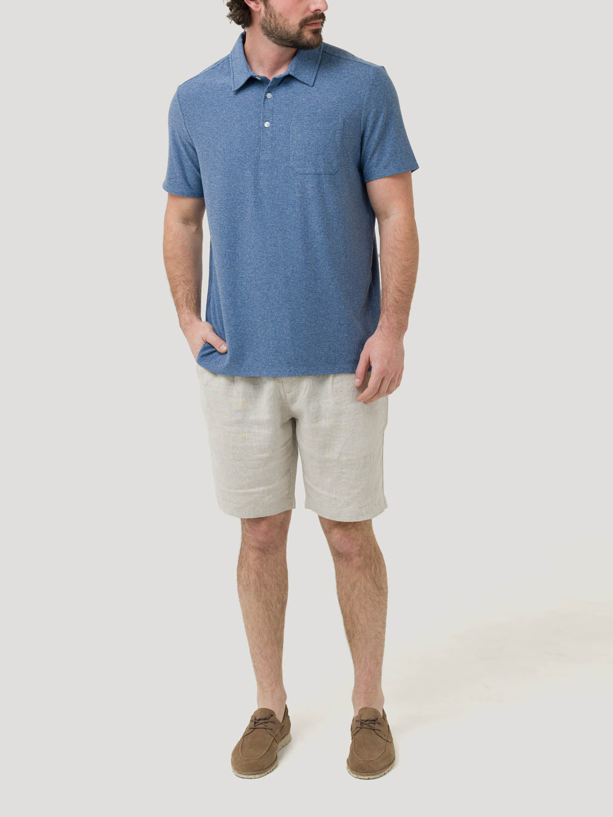 Polera Fibras Recicladas Hombre Trento Azul Rockford