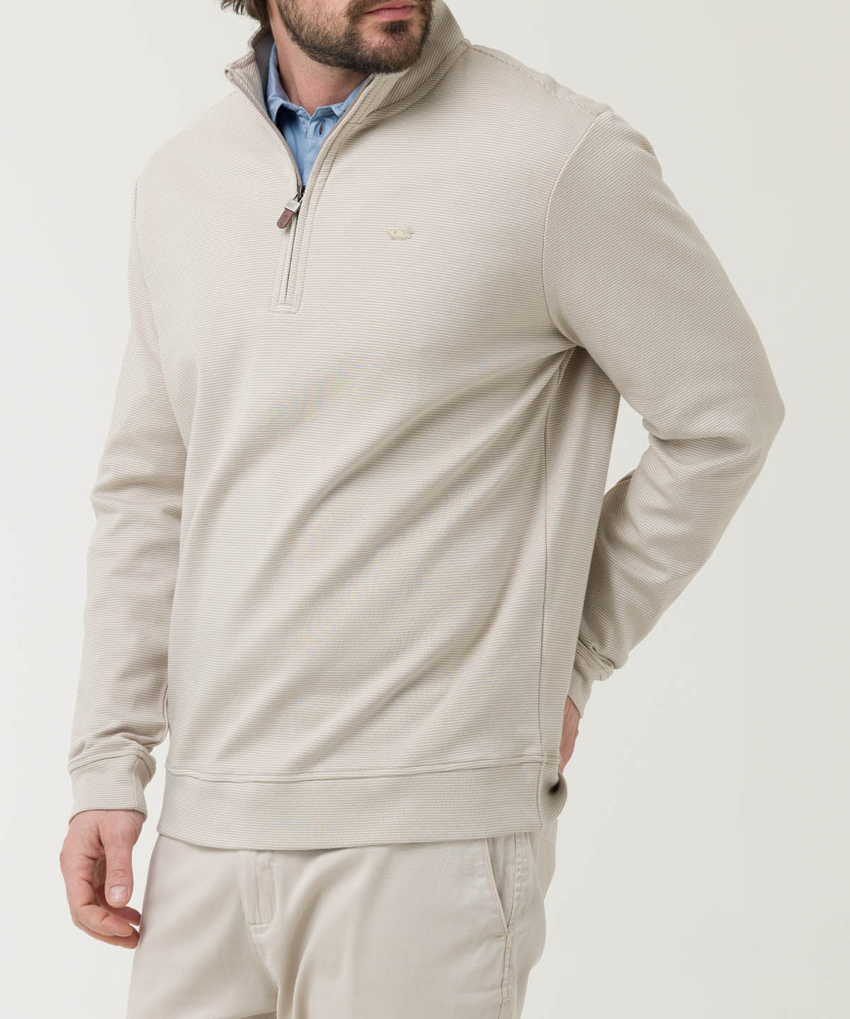 Polerón Algodón Pima Hombre Rimistripe Beige Rockford