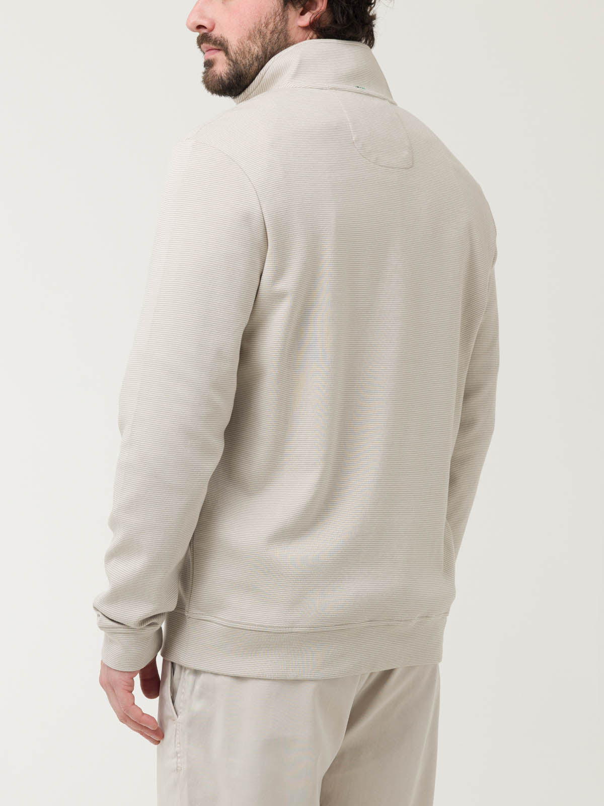 Polerón Algodón Pima Hombre Rimistripe Beige Rockford