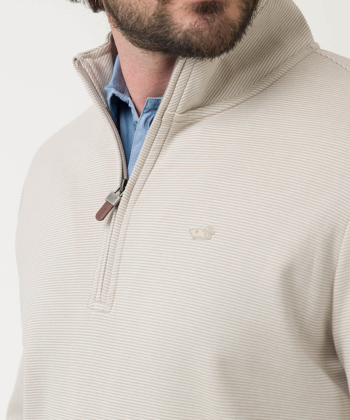 Polerón Algodón Pima Hombre Rimistripe Beige Rockford