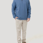 Polerón Algodón Pima Hombre Rimistripe Azul Rockford