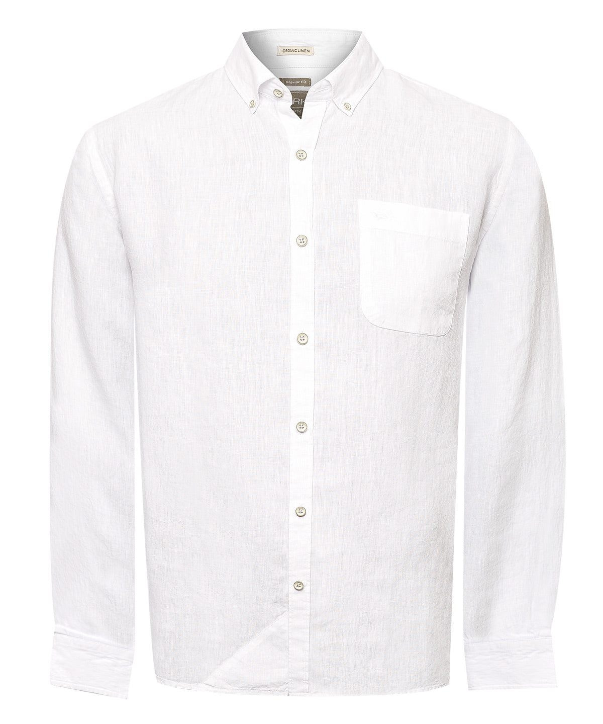 Camisa Lino Orgánico Hombre Linentex Blanco Rockford