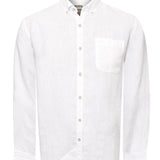 Camisa Lino Orgánico Hombre Linentex Blanco Rockford