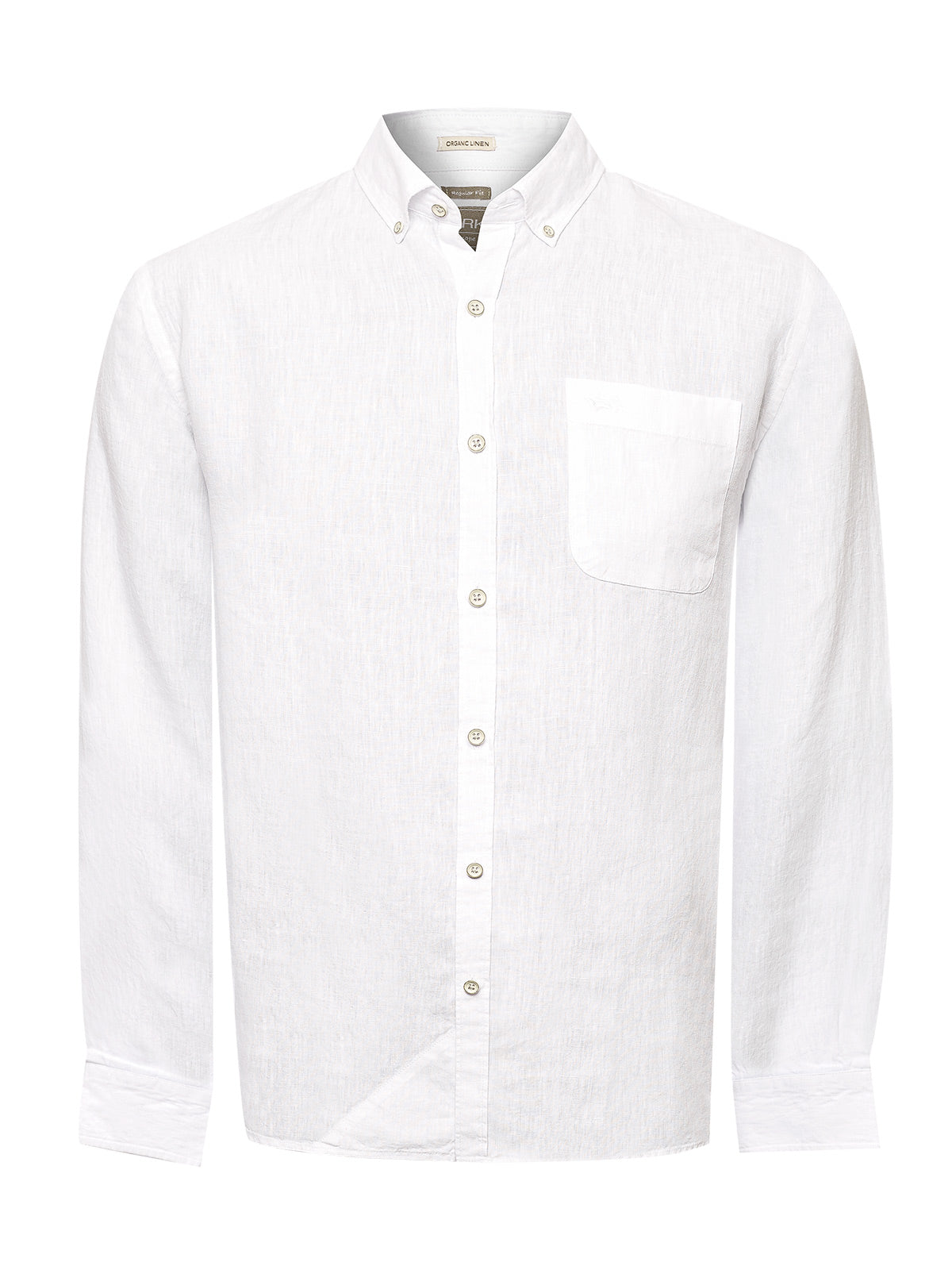 Camisa Lino Orgánico Hombre Linentex Blanco Rockford
