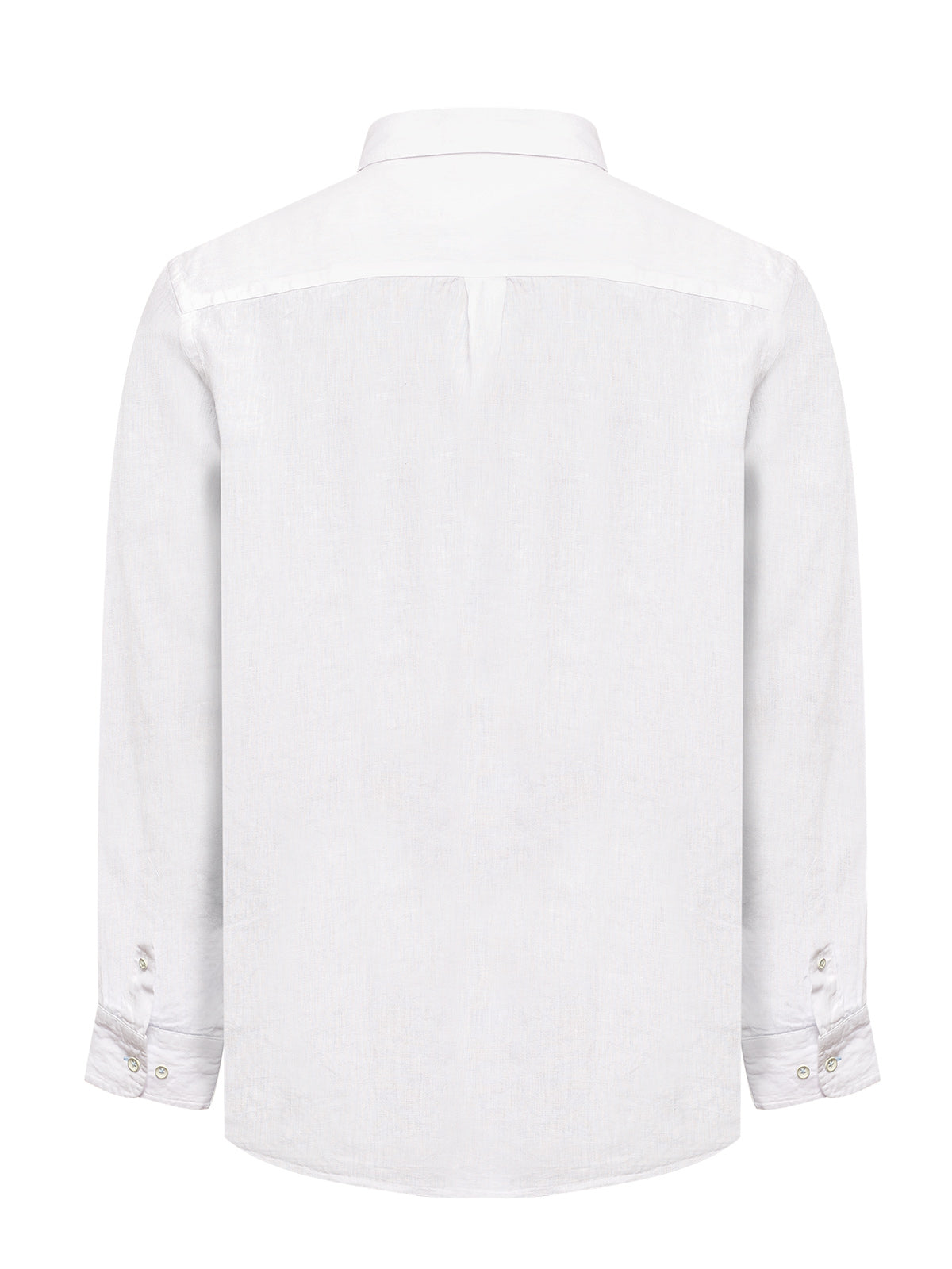 Camisa Lino Orgánico Hombre Linentex Blanco Rockford