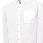 Camisa Lino Orgánico Hombre Linentex Blanco Rockford