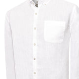 Camisa Lino Orgánico Hombre Linentex Blanco Rockford