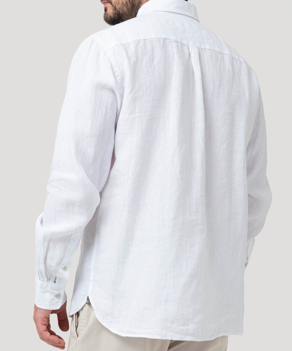 Camisa Lino Orgánico Hombre Linentex Blanco Rockford