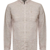 Camisa Lino Orgánico Hombre Linentex Café Rockford