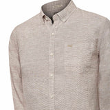 Camisa Lino Orgánico Hombre Linentex Café Rockford