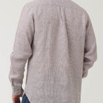 Camisa Lino Orgánico Hombre Linentex Café Rockford