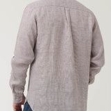 Camisa Lino Orgánico Hombre Linentex Café Rockford