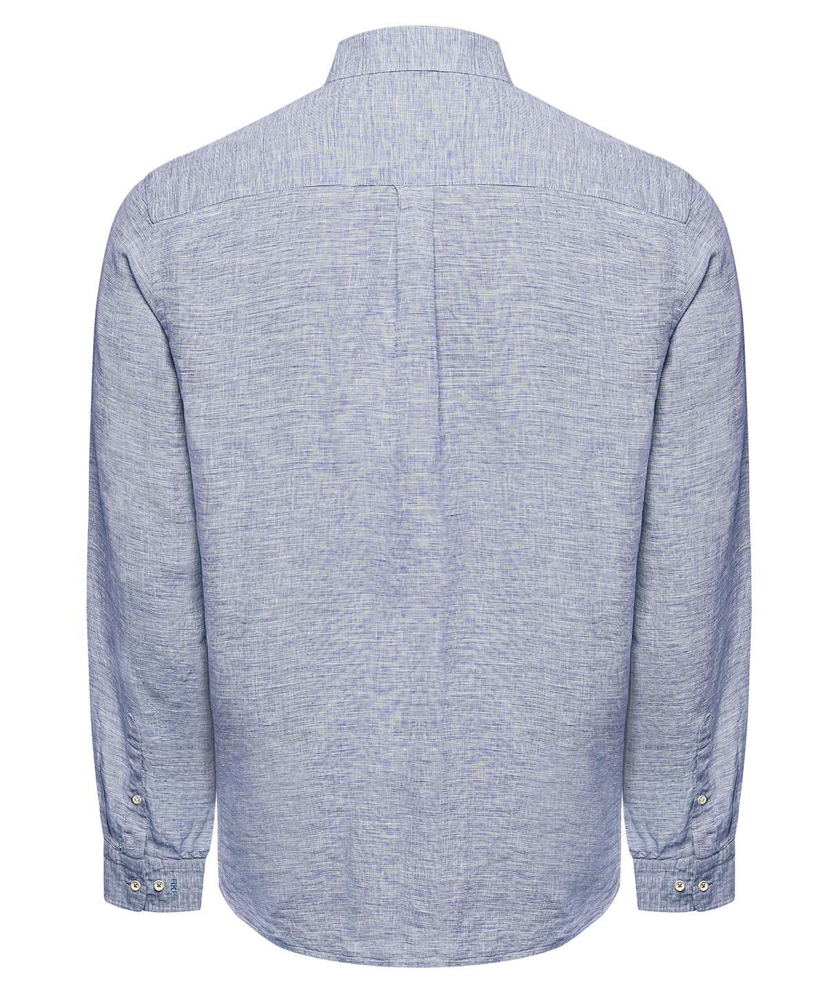 Camisa Lino Orgánico Hombre Linentex Azul Rockford
