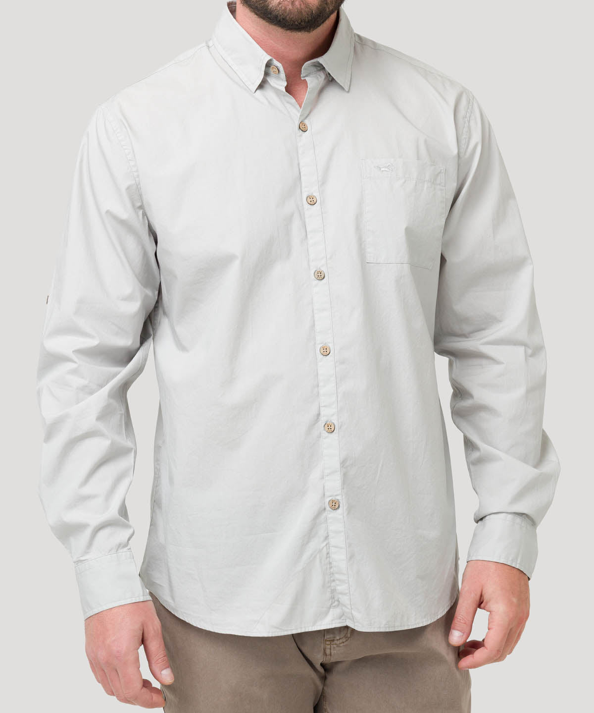 Camisa Algodón Orgánico Hombre Galiton Gris Rockford