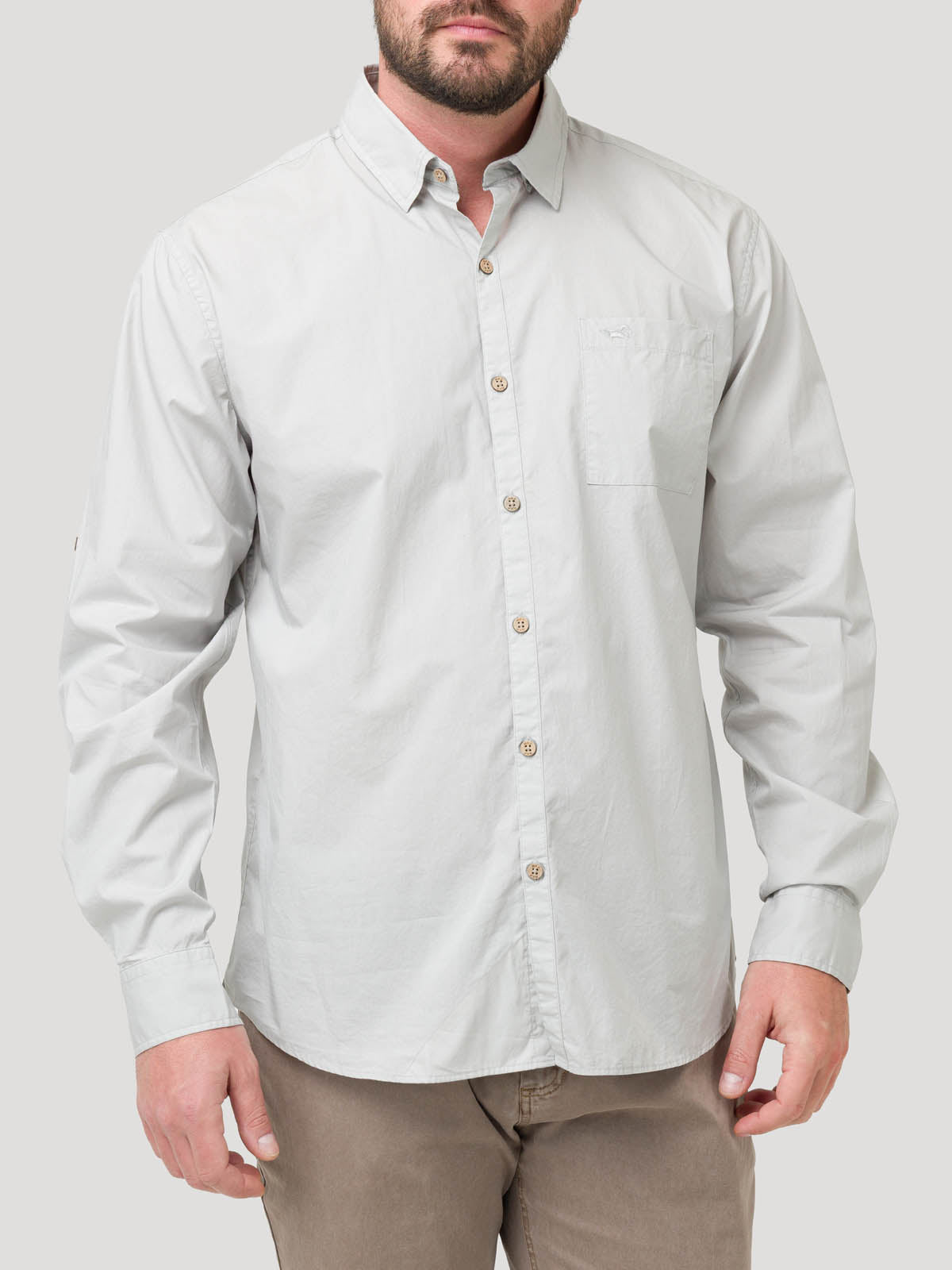 Camisa Algodón Orgánico Hombre Galiton Gris Rockford